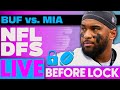 NFL DFS Showdown Live Before Lock | Bills-Dolphins SNF Week 18 DFS Picks