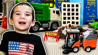 Garbage Truck Trash Pick Up! | Playing with Toy Recycling & Garbage Trucks for Kids | JackJackPlays