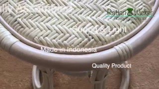 Rattan Wicker Round Universal Home Stool Tom White Wash Color Colors Designer Handmade