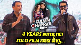 Ram Charan Address Fans in Dallas for Game Changer Movie | Dil Raju | TFPC