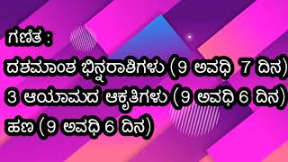 5th Maths December Month units | 5 ನೇ ತರಗತಿ ಗಣಿತ ಡಿಸೆಂಬರ್ ತಿಂಗಳ ಪಾಠ ಹಂಚಿಕೆ |