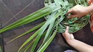 ഓലത്തൊപ്പി/hat using coconut leaves