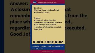 Unlocking JavaScript Secrets: Closure Insights with Quick Code Quiz #JavaScriptClosure #CodeQuiz
