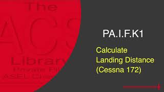 PA.I.F.K1 Landing Distance (C172)