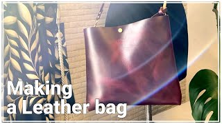 【レザークラフト】クロムエクセルのサコッシュ/Making a Leather bag/Leathercraft