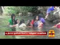 ban lifted to take bath in kumbakarai falls arrival of tourists increased thanthi tv