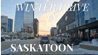 BEAUTIFUL WINTER DRIVE IN SASKATOON CANADA