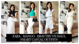 Zara H\u0026M and Mango Try On Haul | Smart Casual Outfit Ideas