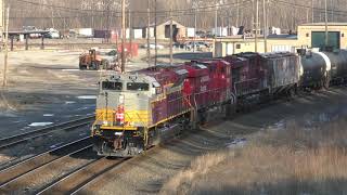 CP 7016 Canadian Pacific Heritage Unit Shave and a Hair cut horn show at Toledo Union  train station