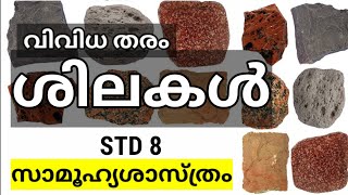 വിവിധതരം ശിലകൾ|Different types of rocks| സാമൂഹ്യശാസ്ത്രം std 8