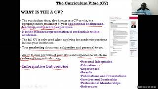 Academic CVs for Graduate Research Assistant Positions