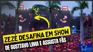 Zezé di Camargo desafina durante show de Gusttavo Lima e assusta fãs