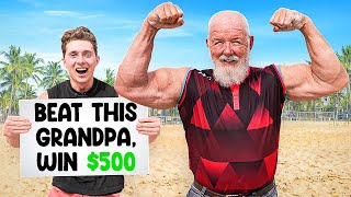 Worlds Strongest Grandpa Challenges Bodybuilders at Muscle Beach