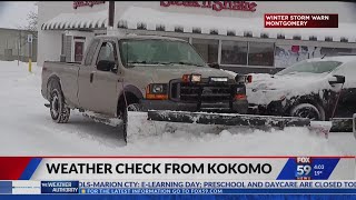 Snow still falling in Kokomo