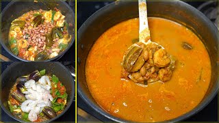 காரசாரமான சுவையில் இறால் கத்திரிக்காய் குழம்பு😋👍/ prawn brinjal gravy/Village style prawn gravy