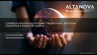 Altanova a Doble company Webinar - Condition Monitoring of Power Transformers Maximizing Uptime