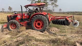 ត្រាក់ទ័រ KUBOTA M8540 រុញបំបែកព្រំដី ។#SoutSundoeurn#ត្រាក់ទ័រkubotam8540#tractorkubotam85400