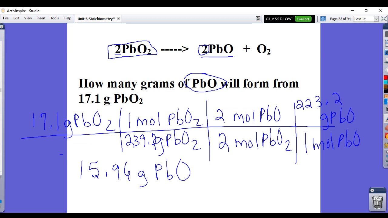 Stoichiometry/3 Step Conversions Mass To Mass - YouTube