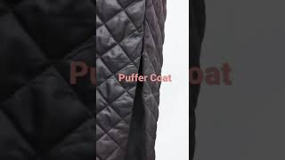 Longline Black Puffer Coat Turn-down Collar Quiled Coat #shorts