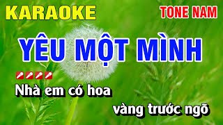 Karaoke Yêu Một Mình Tone Nam Nhạc Sống | Nguyễn Linh