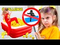 Eva and Red vs Gold Balloon Challenge