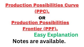 production possibility curve (PPC) | production possibility Frontier (PPF)