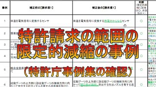 特許請求の範囲の限定的減縮の事例