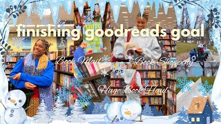 this video ends when i hit my goodreads reading goal 🎁📚🎄 book shopping + huge book haul, book mail