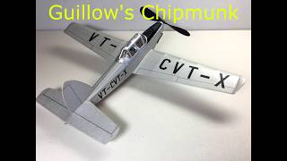 Guillow's Chipmunk free flight on electric power