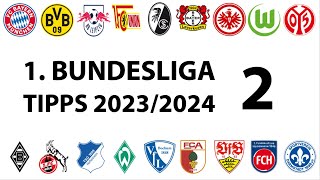 Bundesligatipps 1.Liga - 2.Spieltag - Saison 2023/2024