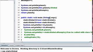 Static, Global & Local Variables In Java