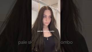 pale skin black hair combo #hairstransformation #diy #blackhair #hairdye #backtoblack #longhair