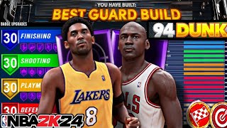 "NEW" Best 2 Way PG Build in NBA 2K24 - 94 driving dunk - 92 3pt - inside out scorer
