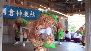 奉納神楽 貴見城 岡倉神楽 (於)竹ノ内神社春祭り