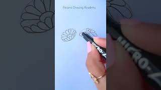 Easy flower drawing tutorial for beginners #CreativeArt #Satisfying