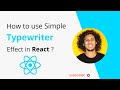 React Simple Typewriter Effect | A great way to Animate the Text