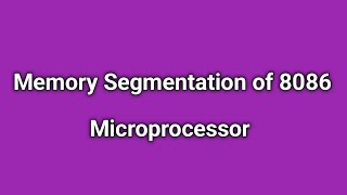 Memory Segmentation of 8086 microprocessor in Telugu//Microprocessor//diploma//B.tech//ECE//