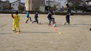 ドリブル練習　継続は力なり20180210　土曜篠目KIDSサッカースクール【JOANサッカースクール　JOANスポーツクラブ 安城　三河】