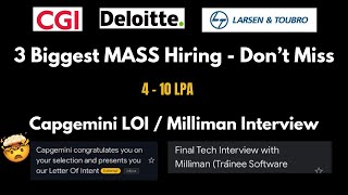 l\u0026t off campus drive | Deloitte Hiring 2024 Batch | Capgemini off Campus Hiring | hire me plz