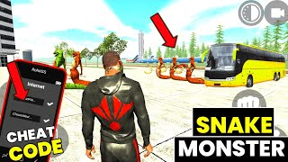 New snake 🐍 monster & bus cheat code 🤑 || in indian bike driving 3d || indian bike game