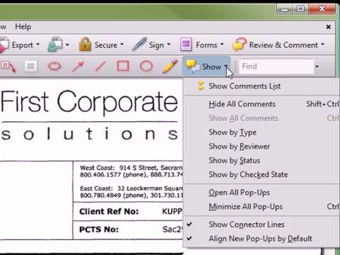 Adobe Acrobat Comments/Markup Training Adobe Acrobat Comments/Markup Training
