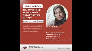AMP WebTalk on Education and Scholarship Opportunities in Italy