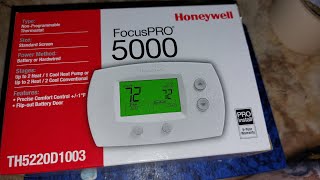 Honeywell FocusPRO 5000 Thermostat installation.