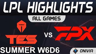 TES vs FPX Highlights ALL GAMES LPL Summer Season 2021 W6D6 Top Esports vs FunPlus Phoenix by Onivia