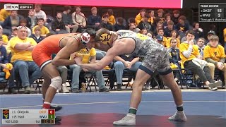 165lbs Peyton Hall (West Virginia) vs Izzak Olejnik (Oklahoma State)