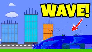 Actual Realistic Tsunami Simulator! | Algodoo Destruction