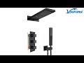 How to install Thermostatic Waterfall Bathroom Shower System Matte Black