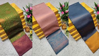 Kanchi Korvai Semi Soft Vairoosi Silk Saree With Grand Rich Pallu