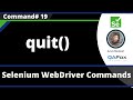 quit() Command - Selenium WebDriver