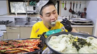 꽃돼지 파김치가 먹고싶어서 왕만두국 한식먹방[korean food]mukbang Eating show 吃播